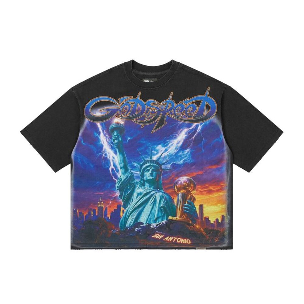 Godspeed Crew Neck T-Shirt Liberty Reigns Mens Black LIBERTY REIGNS-CREW NECK